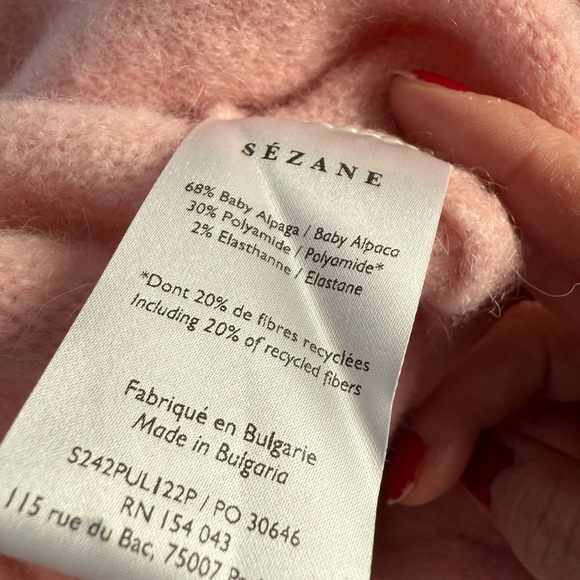 Sezane Pink V-Neck Sweater - Picture 6 of 6